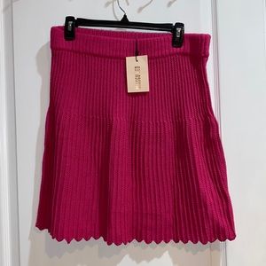 Hot pink knitted mini skirt